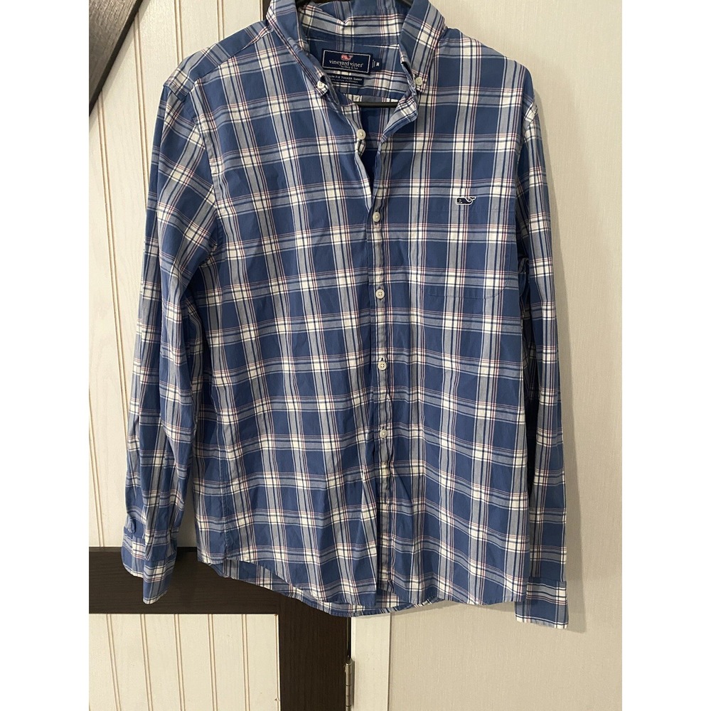 Vineyard Vines Slim Fit Shirt Tucker Button Down Medium Men's Whale Plaid